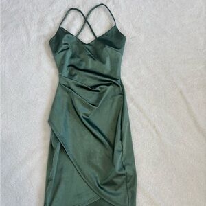 Windsor Asymmetrical Dark Sage Green Dress